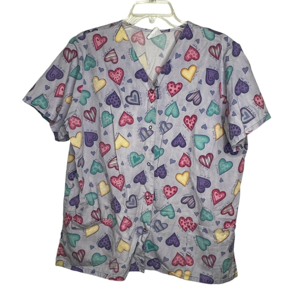 Simply Basic Hearts Scrub Shirt